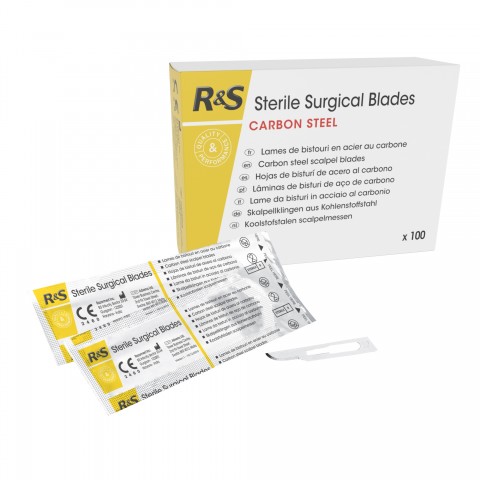R&S Sterile surgical blades carbon steel 
